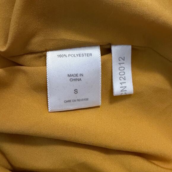 New York & Company Shirt Dress Button Up Mustard Yellow Pockets Women's Small - Picture 6 of 10